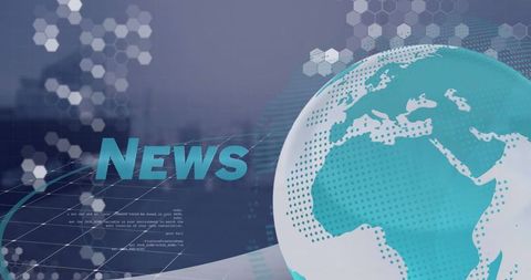 Global News Concept with Digital Globe and Hexagonal Graphics - Download Free Stock Images Pikwizard.com