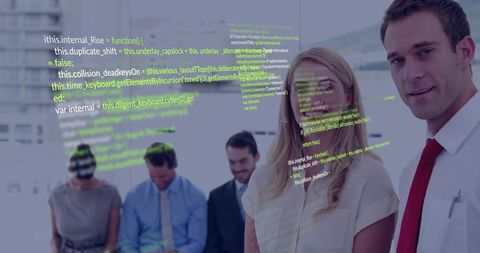 Colleagues Collaborating with Data Visualization Overlaid - Download Free Stock Images Pikwizard.com
