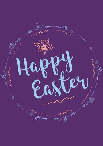 Cheerful Happy Easter Message with Whimsical Doodles - Download Free Stock Templates Pikwizard.com