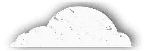 Whimsical puffy cloud flat illustration with transparent background