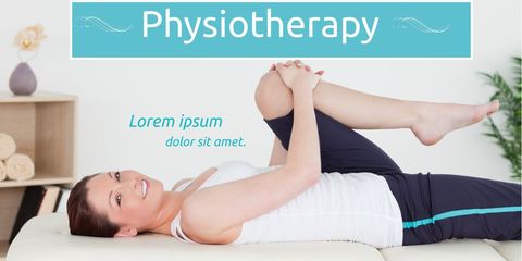 smiling woman practicing physiotherapy exercise on table - Download Free Stock Templates Pikwizard.com