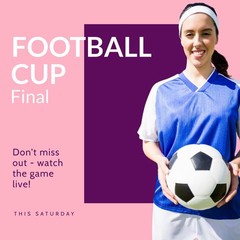 Female Soccer Player Promoting Football Cup Final Event - Download Free Stock Templates Pikwizard.com