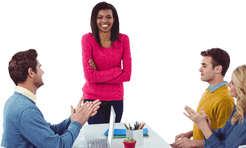 transparent team collaboration with smiling leaders and applause - Download Free Stock Videos Pikwizard.com