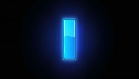 Glowing Neon Vertical Progress Pill Hovering Over Dark Tech Canvas with Cyan Halo Glow