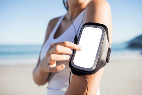 Transparent Fitness Armband for Outdoor Exercise Focus