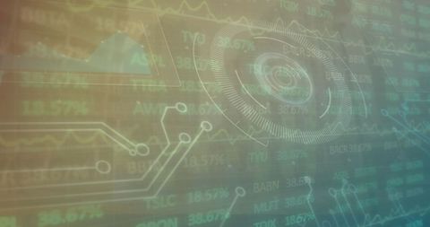 Futuristic Financial Data Processing on Digital Circuit Board Background - Download Free Stock Images Pikwizard.com