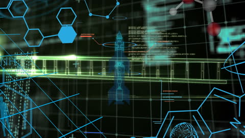 Futuristic Scientific Interface with Chemical and Biological Data