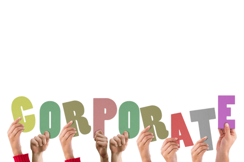 Hands Holding Colorful Word 'Corporate' on Transparent Background - Download Free Stock Videos Pikwizard.com
