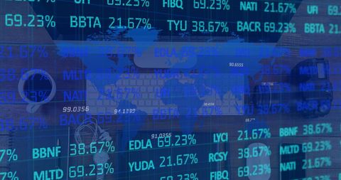 Digital Financial Data Displayed Over Global Map Background - Download Free Stock Images Pikwizard.com
