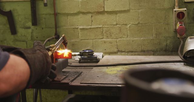 Worker Welding Metal Parts in Industrial Factory Workshop - Download Free Stock Images Pikwizard.com