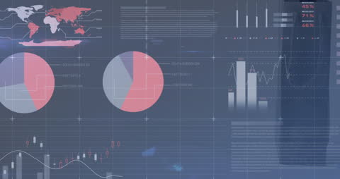 Animated Data Processing and Global Connections Visualization