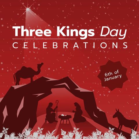 Three Kings Day Nativity Scene with Starry Background - Download Free Stock Templates Pikwizard.com