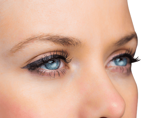 close up on female eye with blue iris and transparent eyeliner detail - Download Free Stock Videos Pikwizard.com
