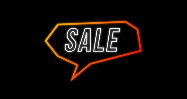 Retro Eighties Style Neon Sale Tag - Download Free Stock Images Pikwizard.com