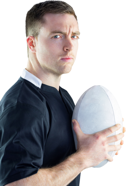 Male Rugby Player Holding Ball Transparent Background - Download Free Stock Videos Pikwizard.com