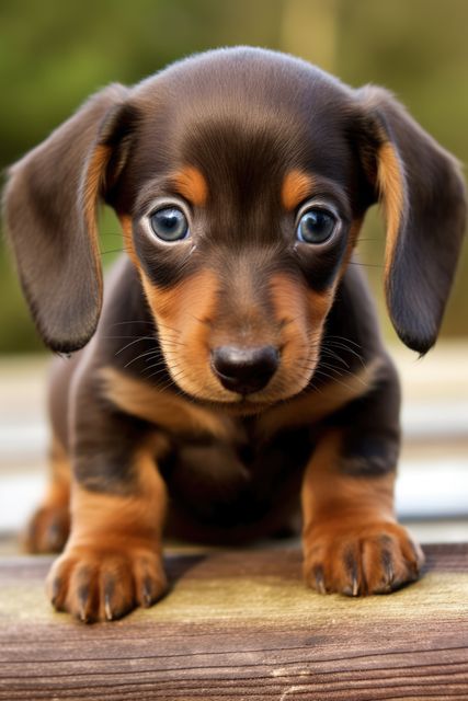 Adorable Dachshund Puppy with Blue Eyes Looking at Camera - Download Free Stock Images Pikwizard.com