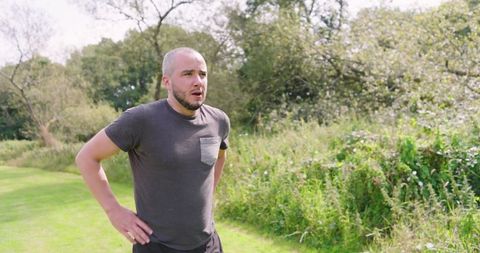 Man jogging outdoors promoting active fitness lifestyle