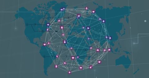 Digital Connections Animating Global Network Infrastructure - Download Free Stock Images Pikwizard.com