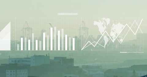 Digital Cityscape with Data and Graph Overlays for Business Analysis - Download Free Stock Images Pikwizard.com