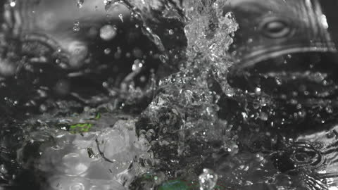 Artistic Negative of Peppers Splashing into Water