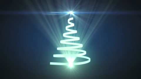 Animated Glowing Christmas Tree with Radiant Snowfall