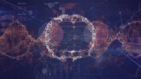 Futuristic Brain Scan Interface with DNA Sequences