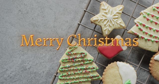 Festive Christmas Cookies with Holiday Greetings - Download Free Stock Images Pikwizard.com