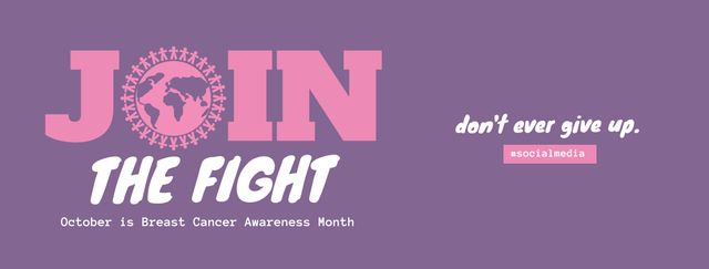 Join the Fight Breast Cancer Awareness Campaign Banner - Download Free Stock Templates Pikwizard.com