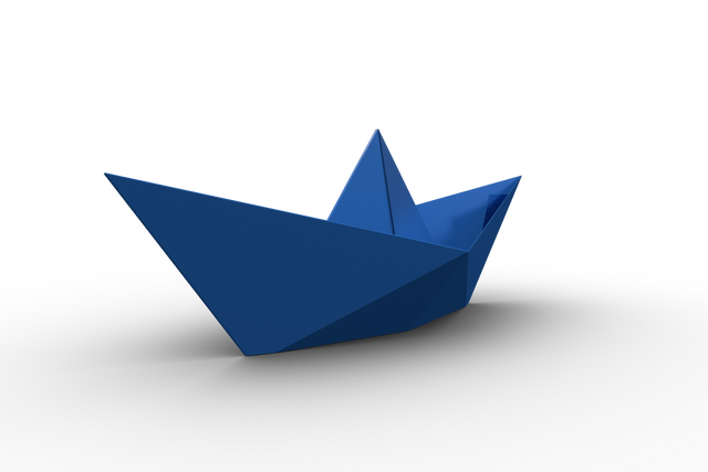 Blue Paper Boat and Transparent Background Illustrating Creativity and Simplicity - Download Free Stock Videos Pikwizard.com