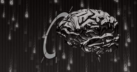 Digital Brain and Binary Code Representation - Download Free Stock Images Pikwizard.com