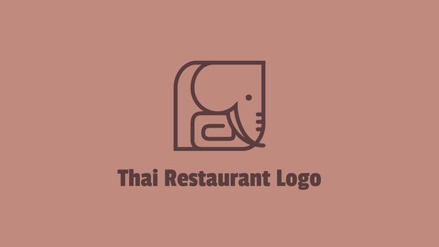 Minimalist Elephant Logo for Thai Restaurant Branding - Download Free Stock Templates Pikwizard.com