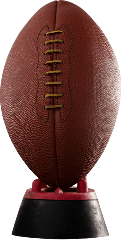 Transparent american football on tee isolated on white background