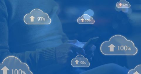 Cloud Storage Technology Concept with Smartphone User - Download Free Stock Images Pikwizard.com