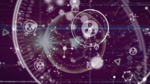 Futuristic Digital Network Interface with Globe Imagery