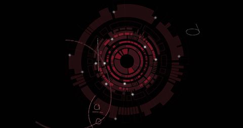 Futuristic digital scanner with mathematical equations on black background