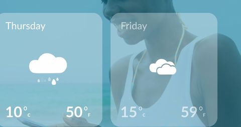 Digital Weather Forecast Interface on Smartphone - Download Free Stock Images Pikwizard.com