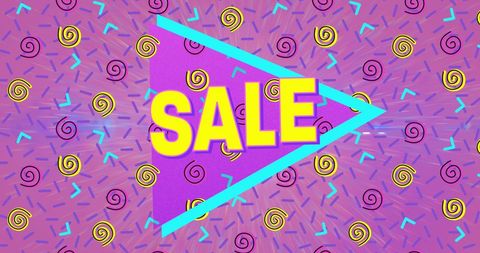 Bright Retro Sale Banner with Abstract Triangle Design