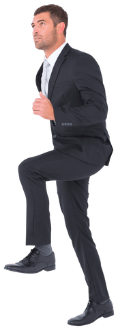 Transparent Businessman Marching Forward in Suit and Tie