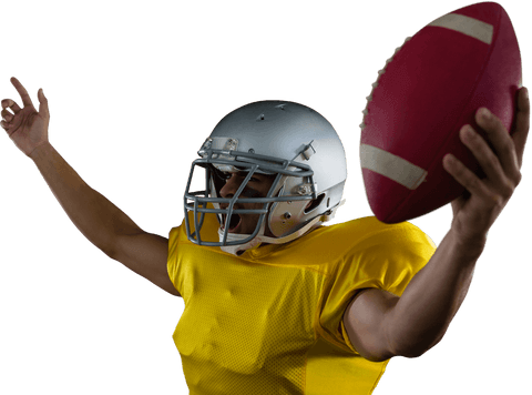 american football player celebrating with ball on transparent background - Download Free Stock Videos Pikwizard.com