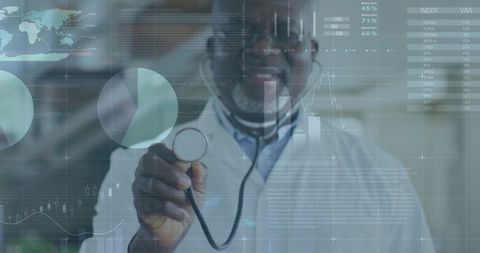 Healthcare Professional Using Analytics Technology for Medical Insights