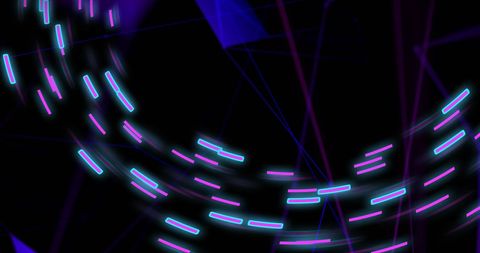 Dynamic glowing light trails representing data flow