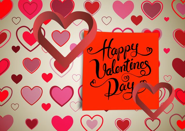 Valentine's Day Design with Heart Shapes and Greeting Card - Download Free Stock Templates Pikwizard.com