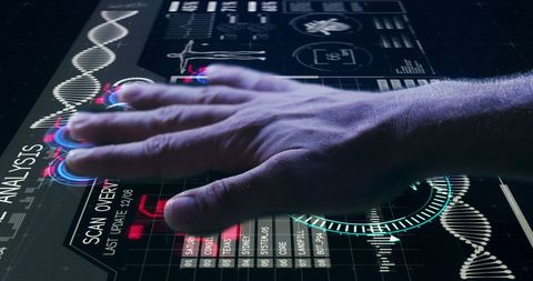 Hand Scanning Digital Interface for Fingerprints and Data Analysis - Download Free Stock Images Pikwizard.com