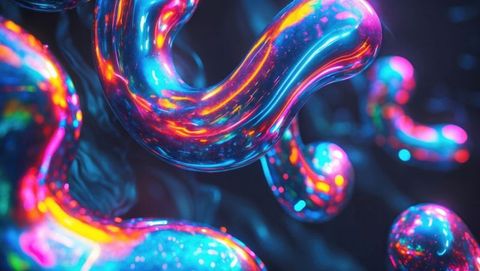 Abstract neon chroma flow in futuristic sci-fi cosmos