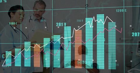 Healthcare Professionals Analyzing Patient Data with Digital Chart