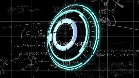 Futuristic Scope Animation with Mathematical Equations