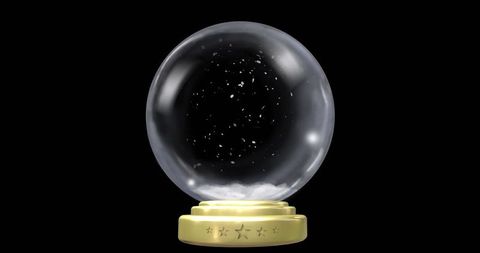 Elegant transparent glass sphere on gold star base