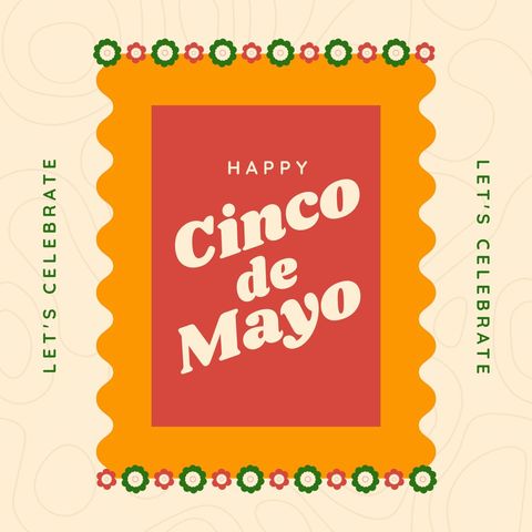Festive Cinco de Mayo Card with Celebratory Text Border - Download Free Stock Templates Pikwizard.com