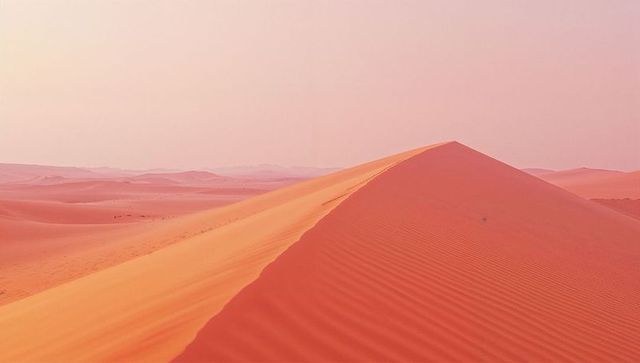 Single Majestic Sand Dune in Endless Desert Landscape