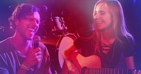 Duet Performance with Acoustic Guitar and Dynamic Vocals